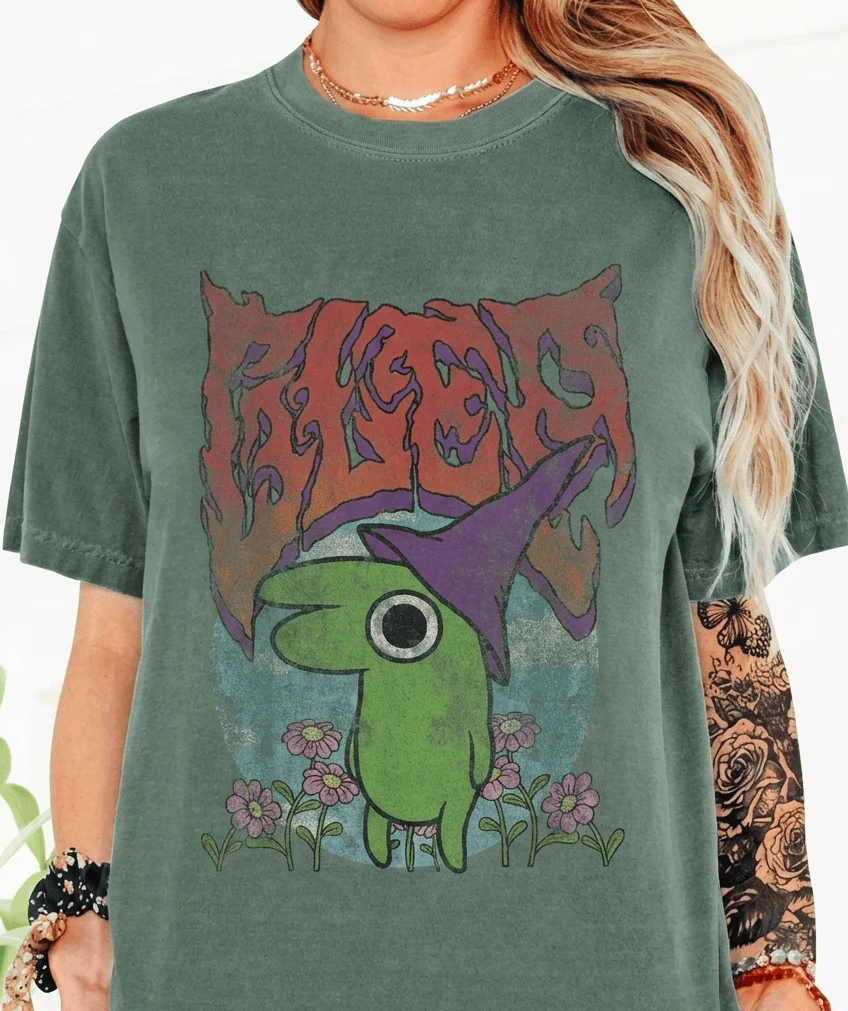 Smiling Friends Glep Vintage Heavy Metal Flowers Cartoon TShirt Sweatshirt Hoodie - Image 2