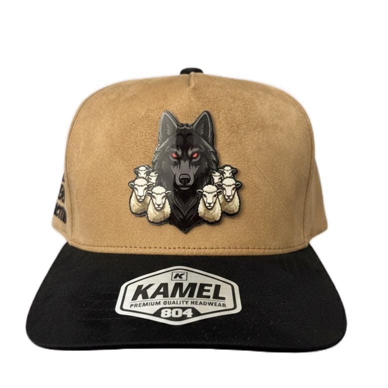 Alpha Wolf Hat Lobo Entre Ovejas Corrido Style Snapback Premium Black & White Cap with Wolf Patch - Image 4