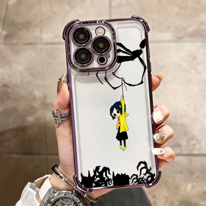 Anime Popular C-Coraline New Design Pattern Mobile Phone Case for iPhone 17 Air 17 16 15 14 13 12 11 Pro Max Plus Luxury Transparent Soft TPU+PC Back Cover Shockproof Protective Casing Anti-Drop Full Score Impact Dispersal - Image 11