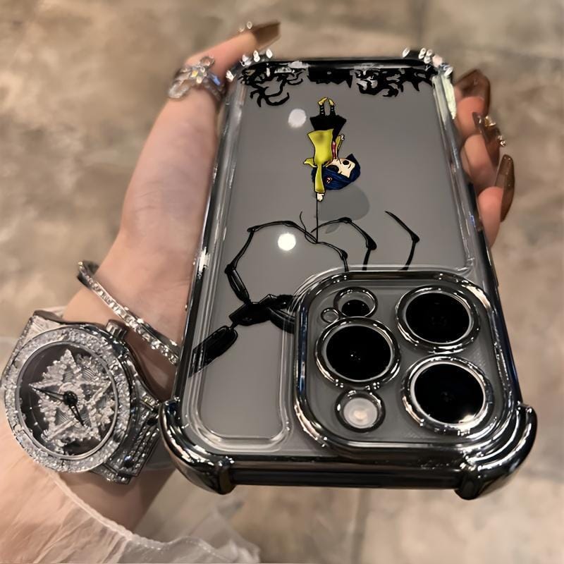 Anime Popular C-Coraline New Design Pattern Mobile Phone Case for iPhone 17 Air 17 16 15 14 13 12 11 Pro Max Plus Luxury Transparent Soft TPU+PC Back Cover Shockproof Protective Casing Anti-Drop Full Score Impact Dispersal - Image 5