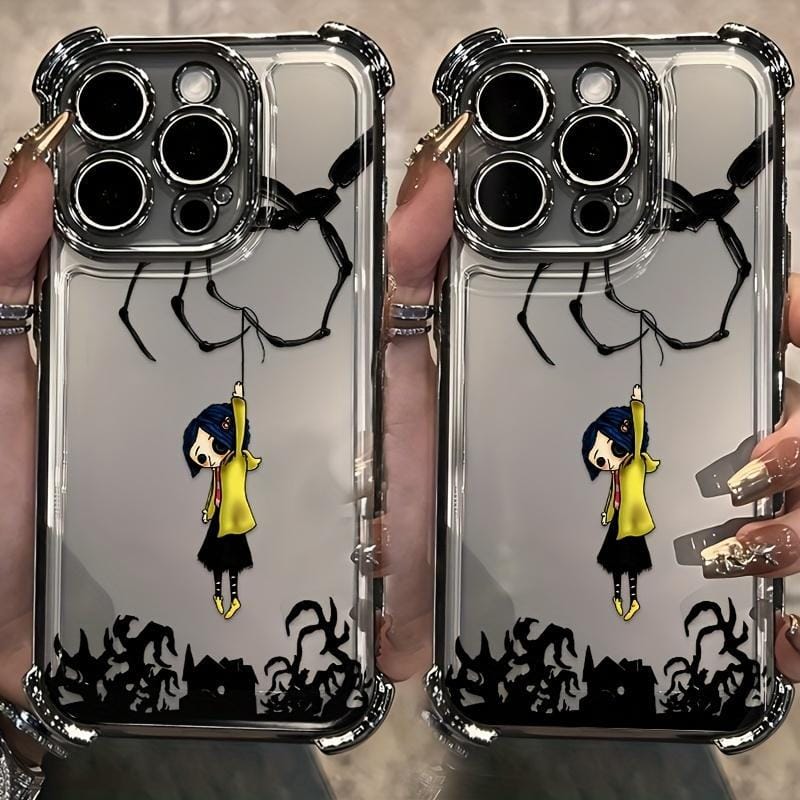 Anime Popular C-Coraline New Design Pattern Mobile Phone Case for iPhone 17 Air 17 16 15 14 13 12 11 Pro Max Plus Luxury Transparent Soft TPU+PC Back Cover Shockproof Protective Casing Anti-Drop Full Score Impact Dispersal - Image 6