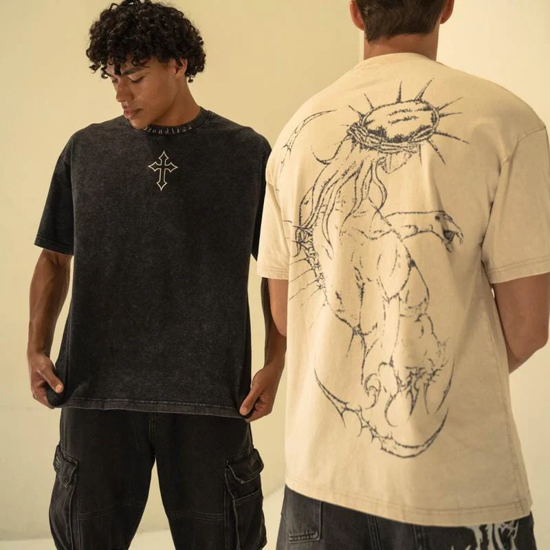 Brandless JJBA Jesus Acid Wash Pump Cover - Image 4