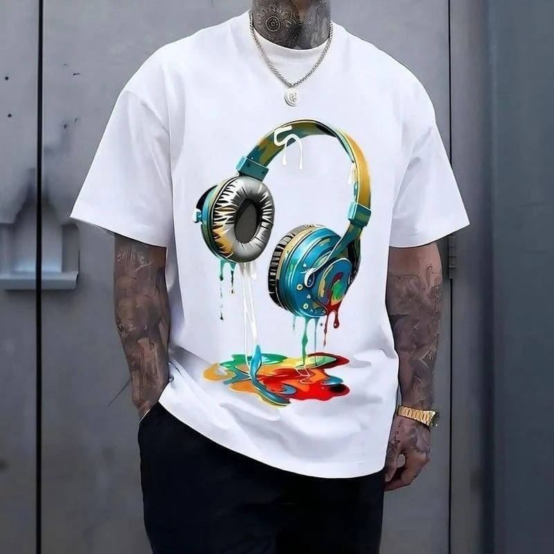 Classic Cotton Printed T-Shirt for Men Slim Fit Eco-Friendly Dyeing Soft Comfortable Versatile Streetwear Style Casual Menswear Top Jeans Original Pants Stylish Tshirt Tropical Shoe - Image 2