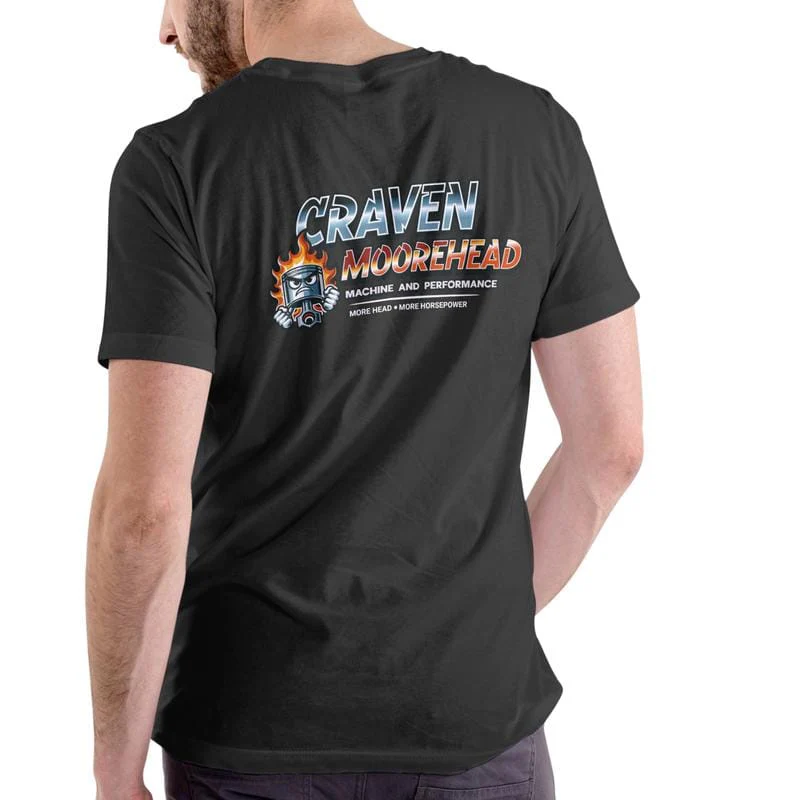 CRAVEN MOOREHEAD MACHINE AND PERFORMANCE Funny name T Shirt, Unisex Cotton - Image 4