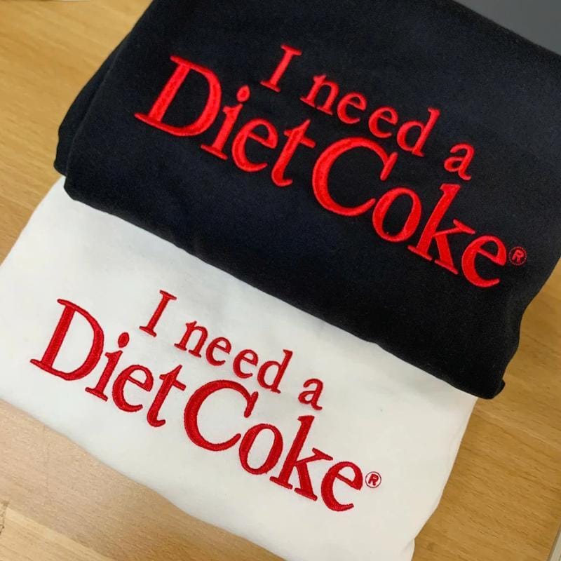 Embroidered I Need a Diet Coke Sweatshirt – Fashion Casual Long Sleeve Crewneck Pullover, Trendy Soda Lover Gift, Fun Bride Sweatshirt for Women - Image 2