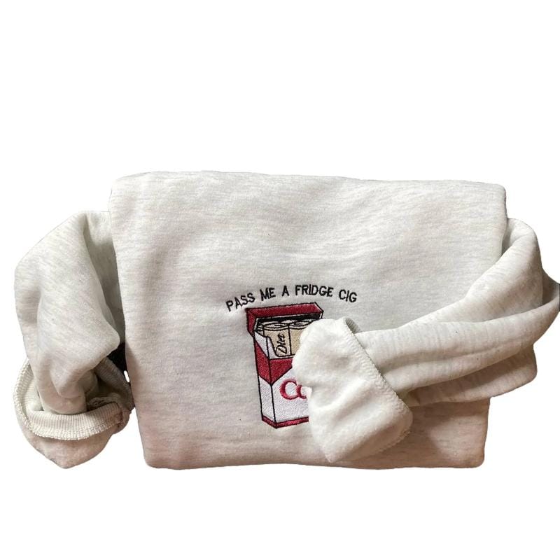 Embroidered Pass Me A Fridge Sweatshirt, Funny Holiday Sweater, gift for friend - Image 2