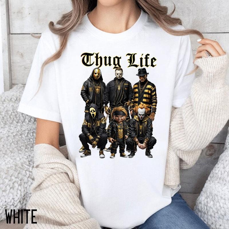 Halloween Horror Characters Thug Life Shirt - Image 3