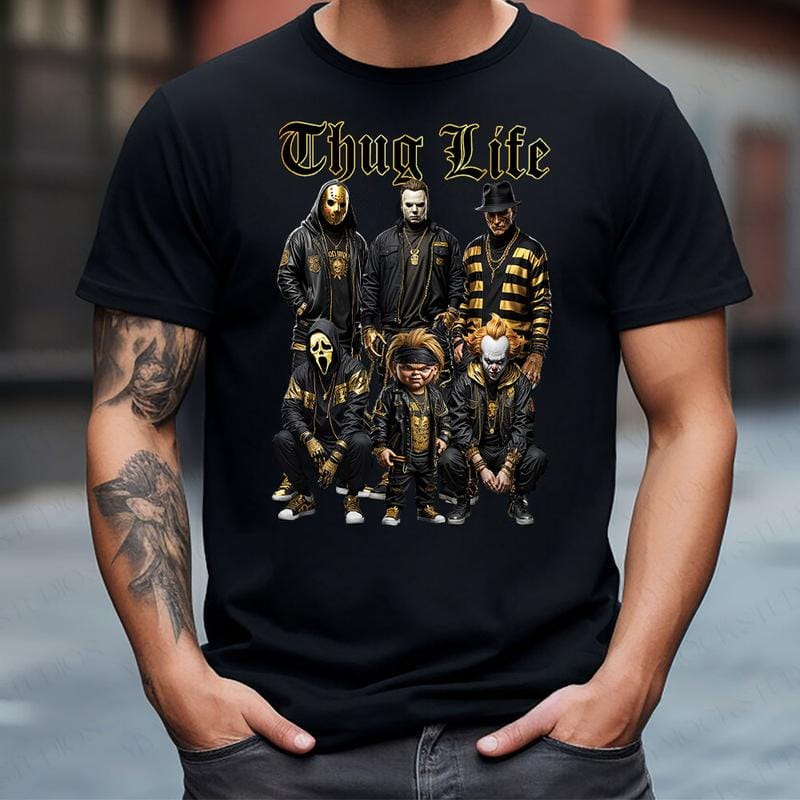 Halloween Horror Characters Thug Life Shirt - Image 4