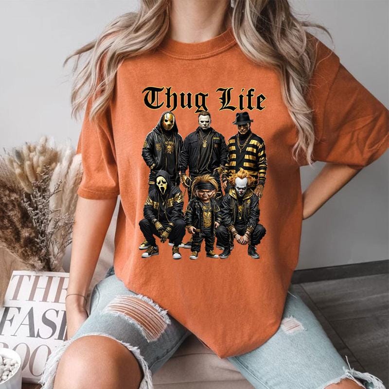 Halloween Horror Characters Thug Life Shirt - Image 5