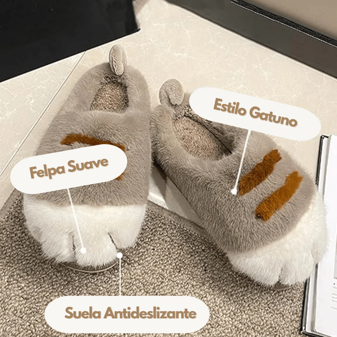 Healing Steps on Clouds: Ultra-Soft Plush Cat Paw Slippers, Sinking into Winter's Gentle Embrace. - Image 2