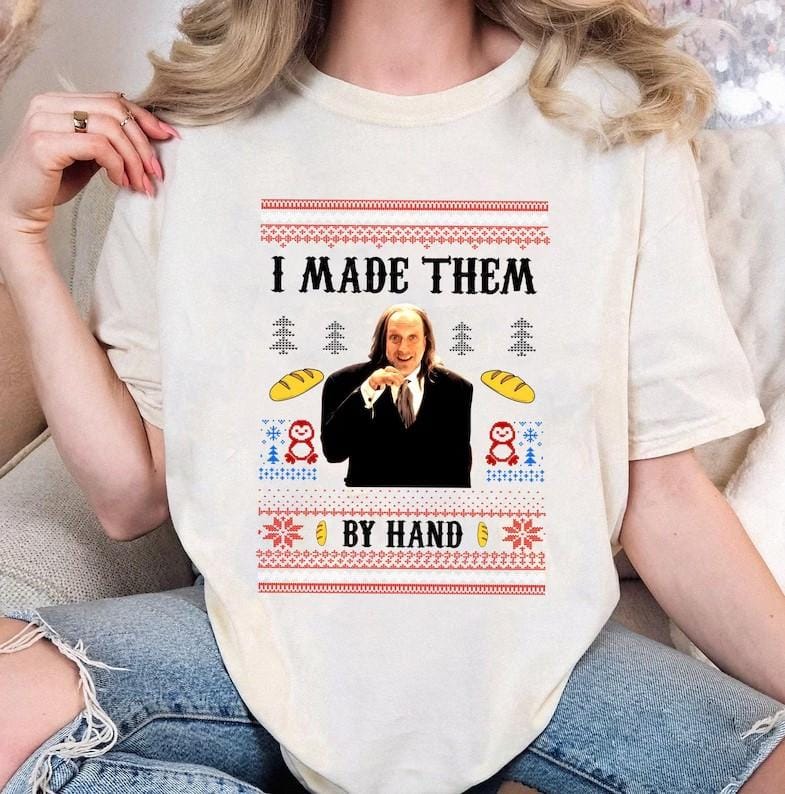 I Made Them By Hand Ugly Sweatshirt Shirt Hoodie, Scary Movie Dinner made by Hand Meme Shirt, Funny Ugly Shirt For Christmas, For Men And - Image 2