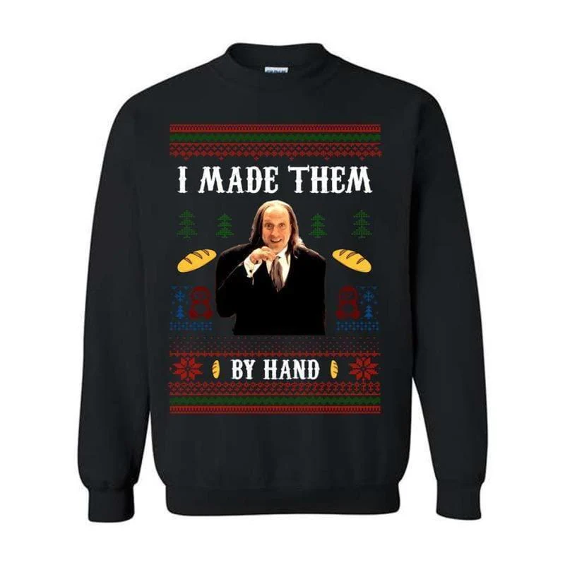 I Made Them By Hand Ugly Sweatshirt Shirt Hoodie, Scary Movie Dinner made by Hand Meme Shirt, Funny Ugly Shirt For Christmas, For Men And - Image 3