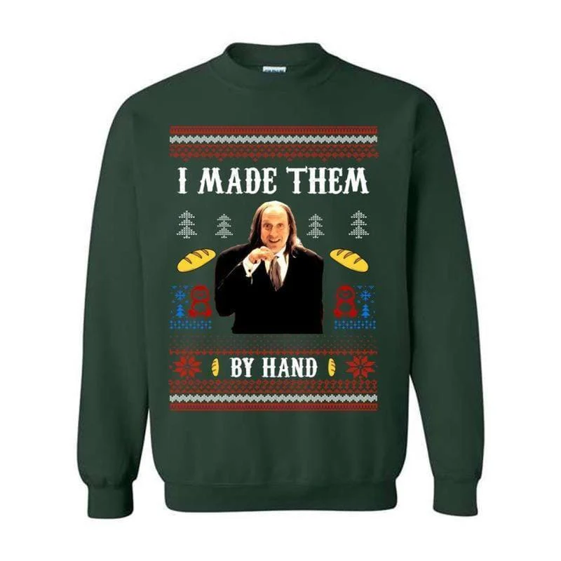 I Made Them By Hand Ugly Sweatshirt Shirt Hoodie, Scary Movie Dinner made by Hand Meme Shirt, Funny Ugly Shirt For Christmas, For Men And - Image 5