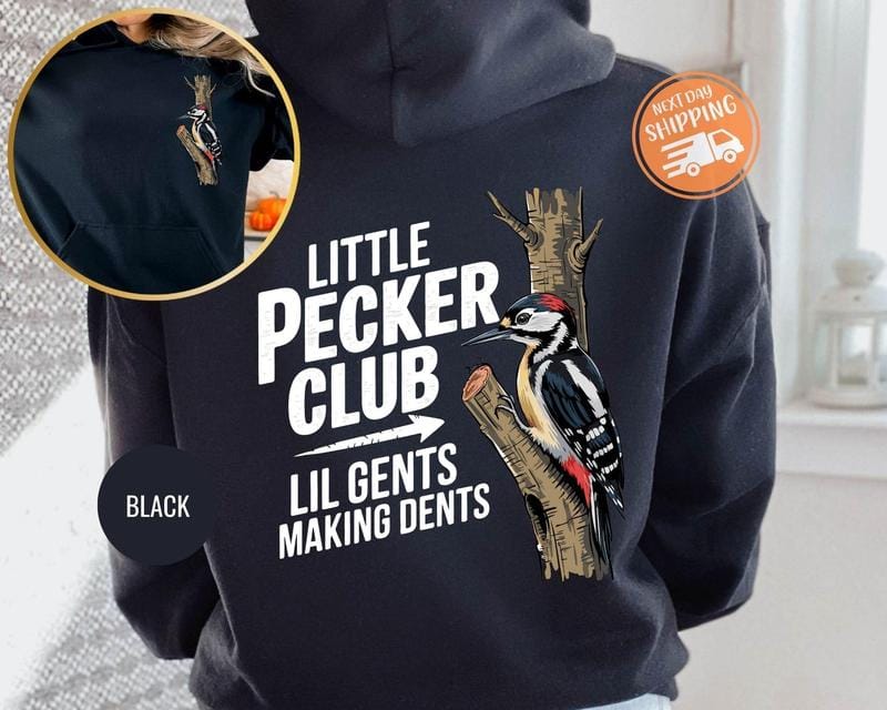Little Pecker Club Hoody, Lil Gents Making Dents Sweatshirt, Offensive Men Sweatshirt, Funny Quote Hoody, Funny Men Gift, Rude Humor Hoody - Image 2