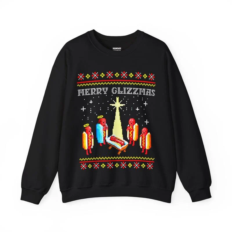 Merry Glizzmas Christmas Sweatershirt - Funny Ugly Christmas Sweater Glizzy Holiday Shirt Gift - Image 2