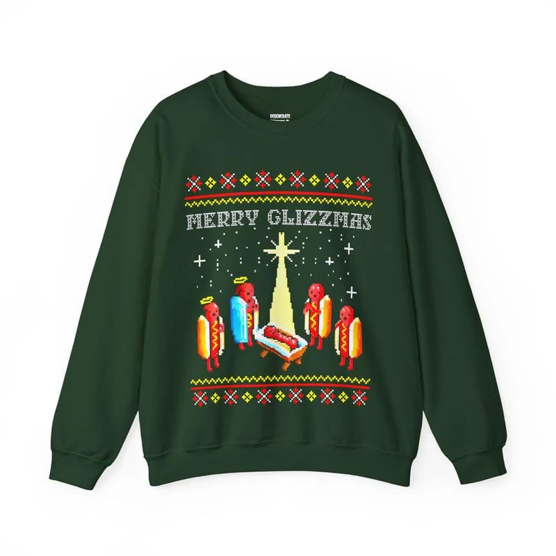 Merry Glizzmas Christmas Sweatershirt - Funny Ugly Christmas Sweater Glizzy Holiday Shirt Gift - Image 3