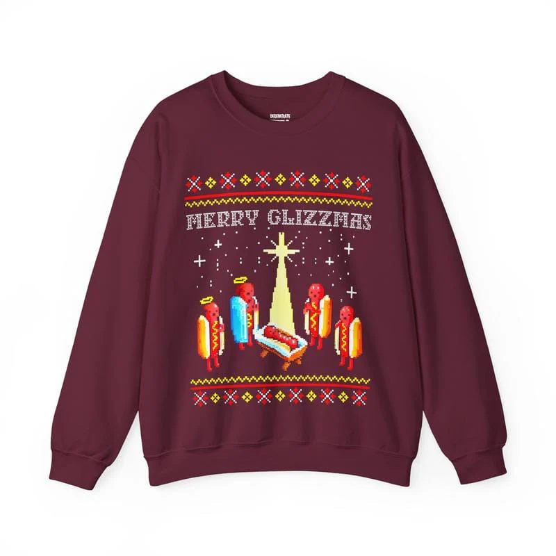 Merry Glizzmas Christmas Sweatershirt - Funny Ugly Christmas Sweater Glizzy Holiday Shirt Gift - Image 4
