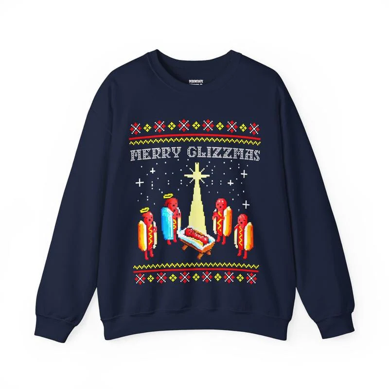 Merry Glizzmas Christmas Sweatershirt - Funny Ugly Christmas Sweater Glizzy Holiday Shirt Gift - Image 5