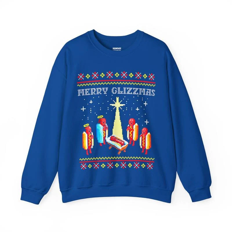 Merry Glizzmas Christmas Sweatershirt - Funny Ugly Christmas Sweater Glizzy Holiday Shirt Gift - Image 6