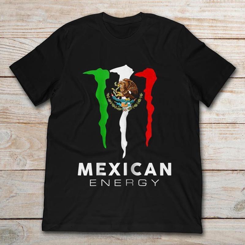 MEXICO FLAG MEXICAN ENERGY DRINK LOGO T-SHIRT - Image 2