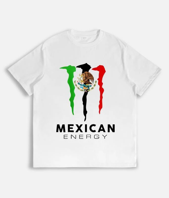 MEXICO FLAG MEXICAN ENERGY DRINK LOGO T-SHIRT - Image 3