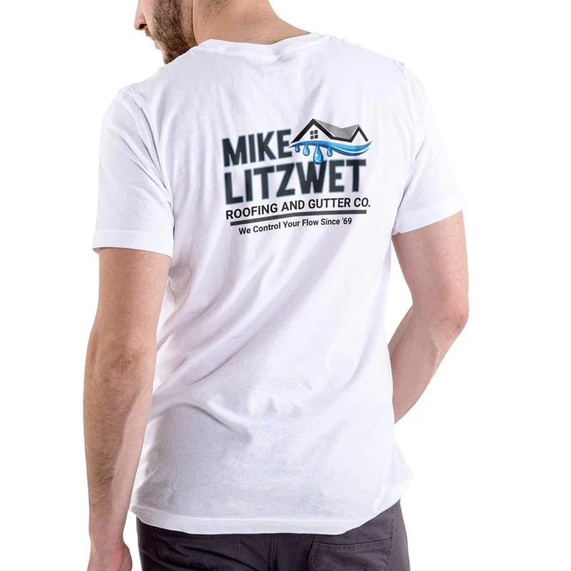 Mike Litzwet Roofing and Gutter Co. funny name T Shirt, Unisex Cotton - Image 4