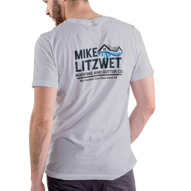 Mike Litzwet Roofing and Gutter Co. funny name T Shirt, Unisex Cotton - Image 5