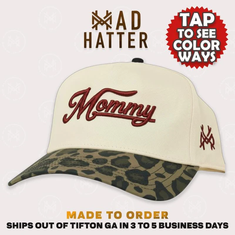 Mommy Madhatter's Embroidered Snapback Adjustable (Up To A Size 8 Head) Women’s Premium Trucker Hat
