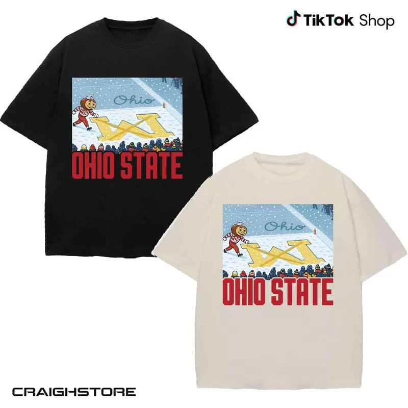 Ohio vs Michigan Rivalry Shirt, Script Ohio on Big M Tshirt Buckeye Fan Erase The M Tee, 2025 OSU Fan Gift - Image 2
