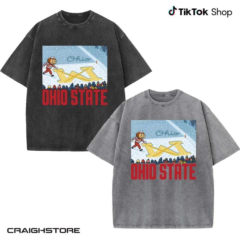 Ohio vs Michigan Rivalry Shirt, Script Ohio on Big M Tshirt Buckeye Fan Erase The M Tee, 2025 OSU Fan Gift - Image 3