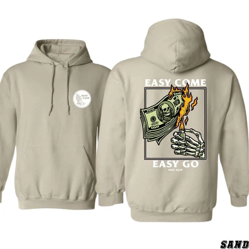 Rest Easy T-shirt /Sweatshirt/Hoodie - Easy Come Easy Go Skeleton Design - Image 4