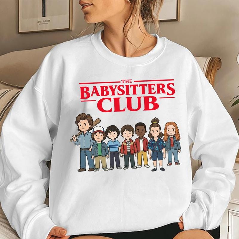 Retro Steve Babysitter Club Shirt, Vintage Hawkins Graphic Tee, Steve Harrington Shirt for Fan, Funny Fandom Sweater Hoodie - Image 4