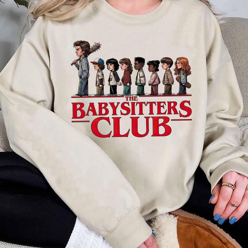 Retro Steve Babysitter Club Shirt, Vintage Hawkins Graphic Tee, Steve Harrington Shirt for Fan, Funny Fandom Sweater Hoodie - Image 8