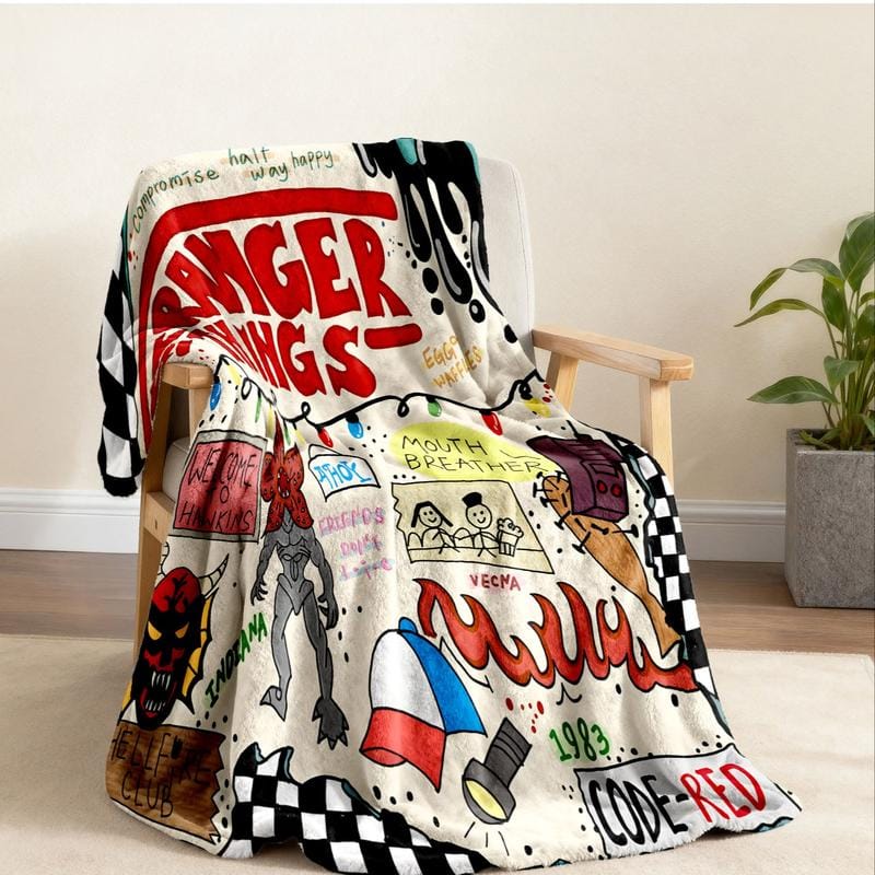 Stranger Things Season 5 and Collage Flannel Blanket, Soft Warm Cozy, Iconic Characters and Demogorgon Art, Ideal Gift for Netflix Fans - Image 3