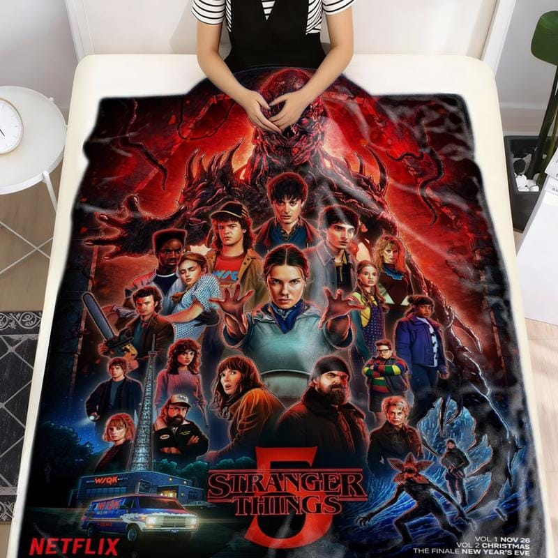 Stranger Things Season 5 Flannel Blanket, Large Soft Lightweight Warm, Perfect for Bed Sofa Office Camping Travel, Christmas Winter Gift - Image 7