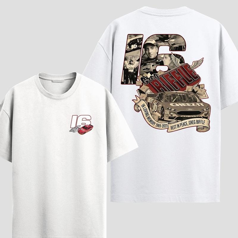 the biff vintage racing tee, front and back print stock car nostalgia, unisex graphic shirt - Image 2