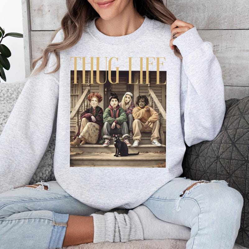 Thug Life Hocus Pocus Halloween Vintage T-Shirt, Sweatshirt, Hoddie - Image 5