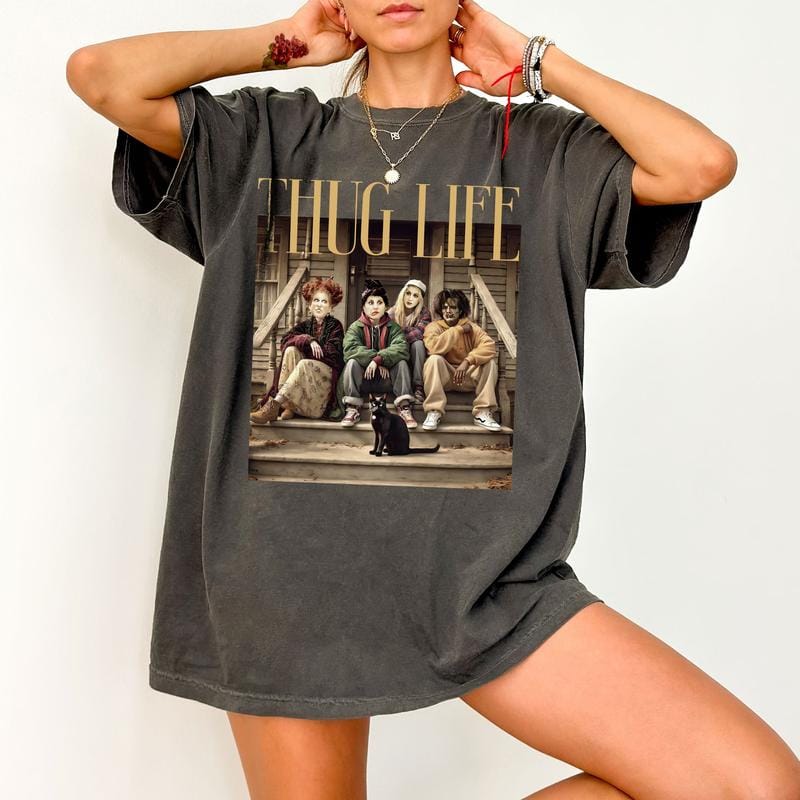 Thug Life Hocus Pocus Halloween Vintage T-Shirt, Sweatshirt, Hoddie - Image 6