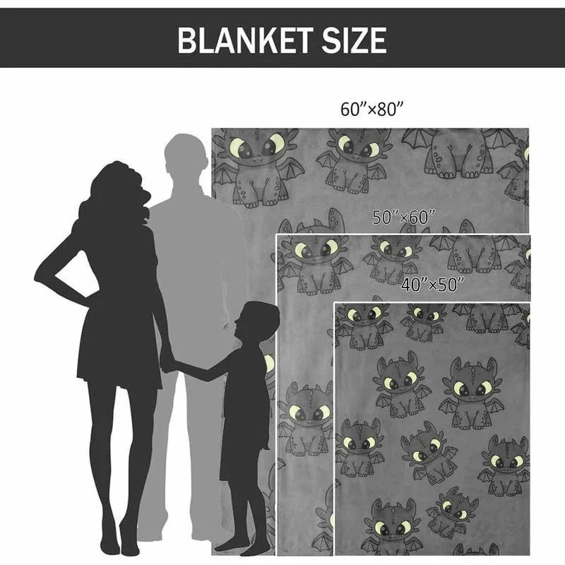 Toothless Flannel Blanket How to Train Your Dragon Pattern Cozy Soft Lightweight Warm for Couch Sofa Bed Living Room Travel Home Decor Gift - Image 6