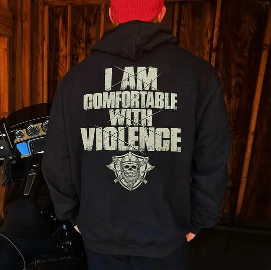 (Two side) I Am Comfortable With Violence T-Shirt, Sweatshirt, Hoodie - Image 4