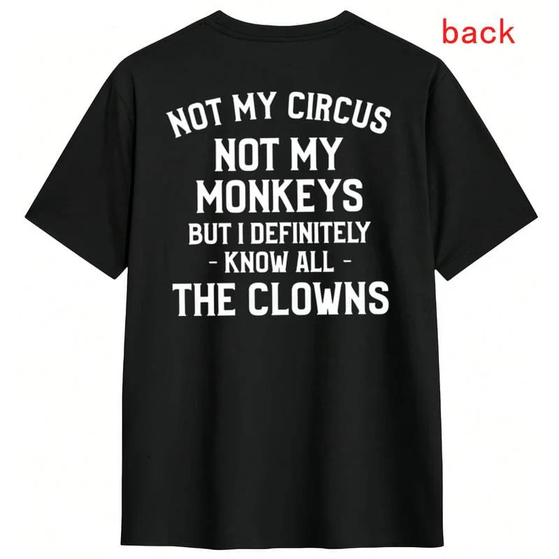 Unisex Sporty Cotton T-Shirt – Short Sleeve 'Not My Circus' Design, Great Golf Gift for All
