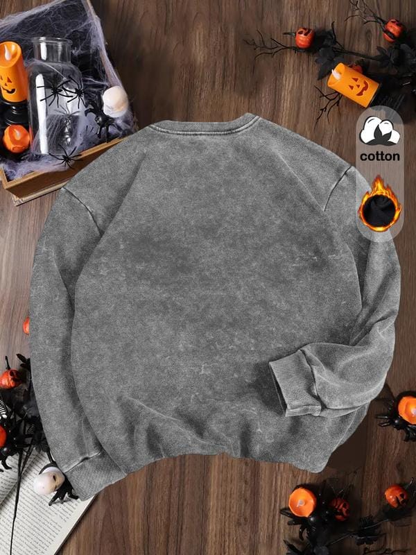 Women's Casual Vintage Soft Pullover Sweatshirt, Round Neck Long Sleeve Fleece Lined Hoodie for Fall Winter Fashion - Image 4