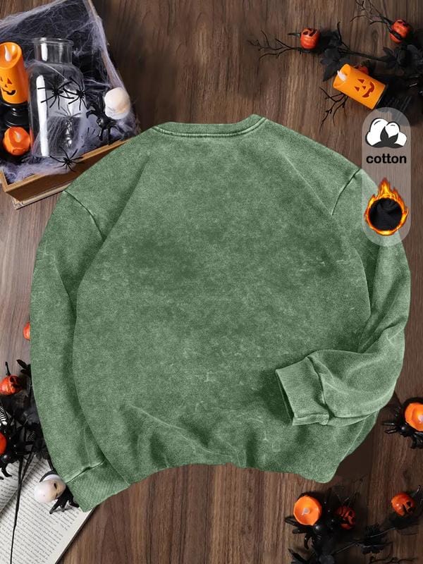 Women's Casual Vintage Soft Pullover Sweatshirt, Round Neck Long Sleeve Fleece Lined Hoodie for Fall Winter Fashion - Image 5